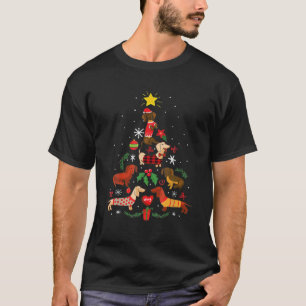 T-shirt Dachshund Chien de Noël Ornement Arbre Joyeux Chr