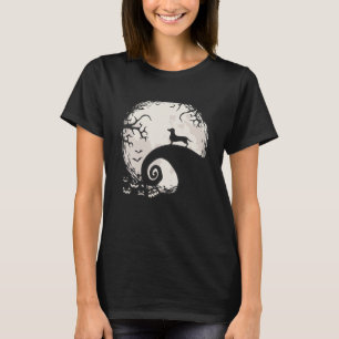 T-shirt Dachshund Chien Et Moon Howl Dans Le Chien Foresti