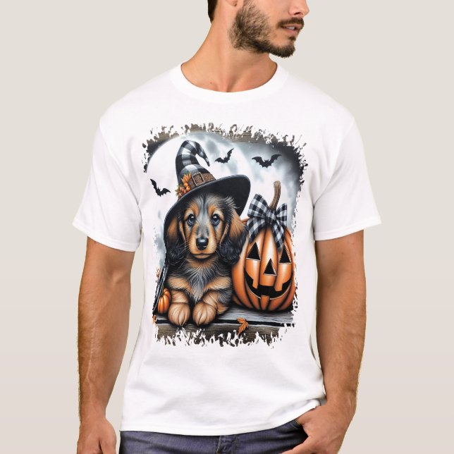 T-shirt Dachshund Chien Halloween (Devant)