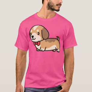 T-shirt Dachshund Chien Kawaii Bow Cravate Maman Papa Enfa