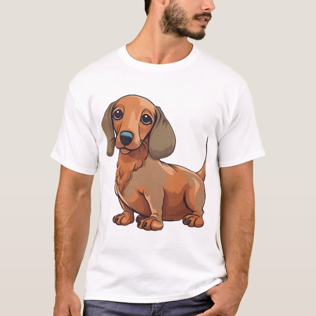 T-shirt Dachshund Chien mignonne (Devant)