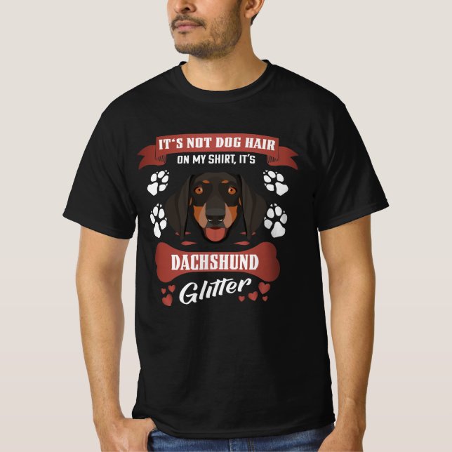 T-shirt Dachshund Chien Parties scintillant cheveux (Devant)