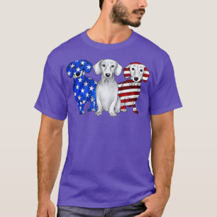T-shirt dachshund chien patriote heureux indépendance cade