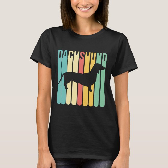T-shirt Dachshund Chien Retro (Devant)