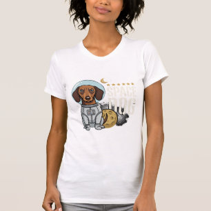 T-shirt Dachshund Chien Spatial Astronaute Vecteur
