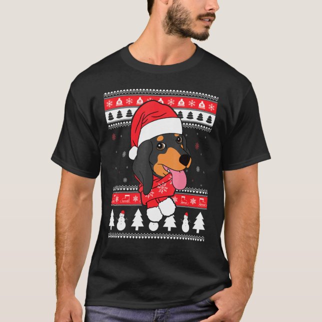 T-shirt Dachshund Chien Vilain Noël (Devant)
