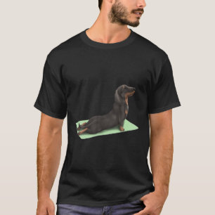 T-shirt Dachshund Chien Yoga Pose méditation Zen Workout E