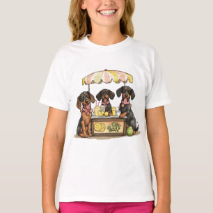 T-shirt Dachshund Chiens Lemonade Stand