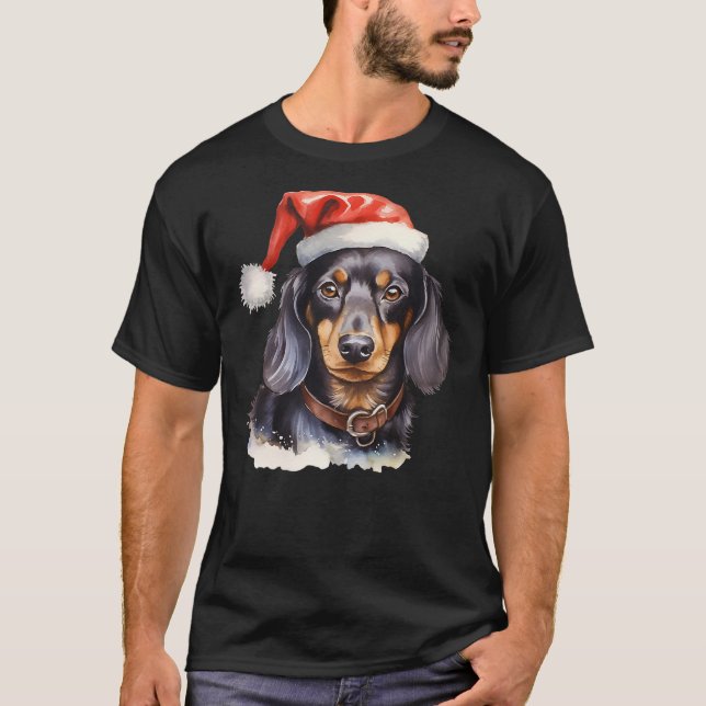 T-shirt Dachshund Christmas Dog (Devant)