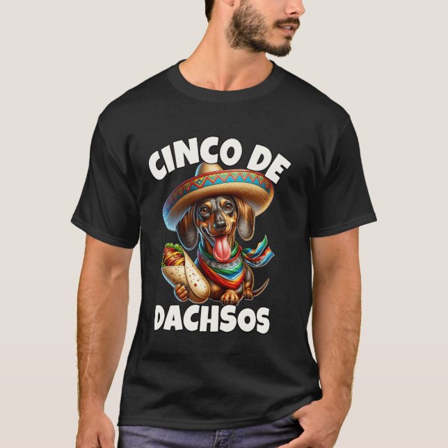 T-shirt Dachshund Cinco De Mayo (Devant)