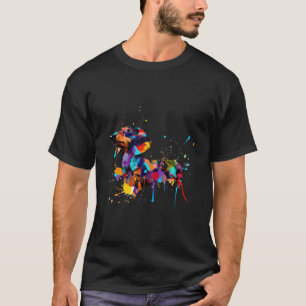 T-shirt Dachshund Couleurs éclaboussures Peindre Chien d'A