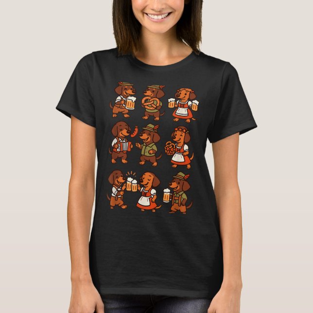 T-shirt Dachshund Cute Sausage Dog German Men Women  (Devant)