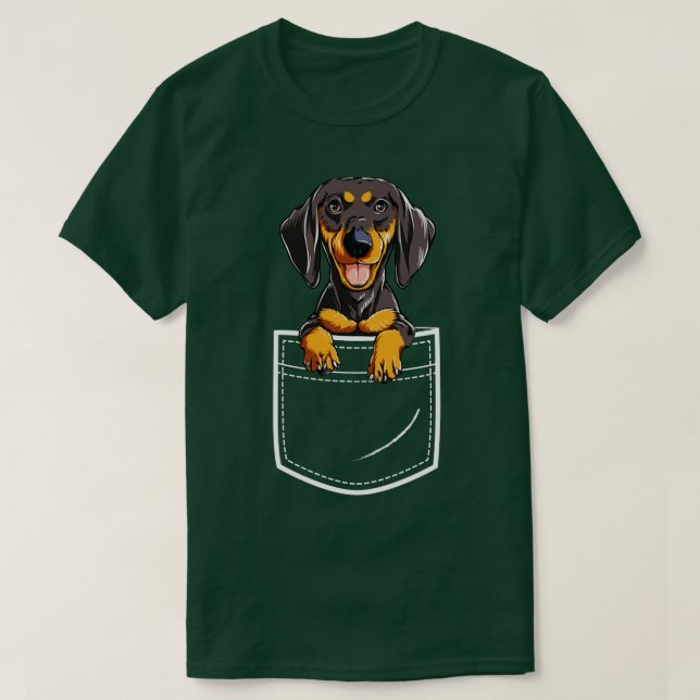 T-shirt Dachshund dans votre pochette frontale Chien Anima (Design devant)