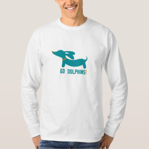 T-shirt Dachshund + Dauphins couleurs NFL