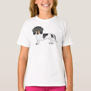 T-shirt Dachshund de dessin animé à poil court pied noir e