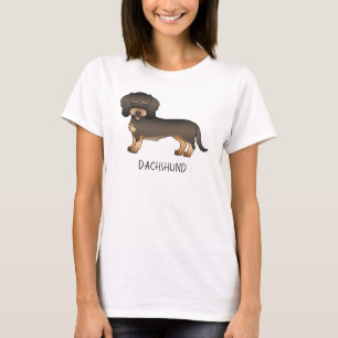 T-shirt Dachshund de dessin animé à poil dur sanglier & Te