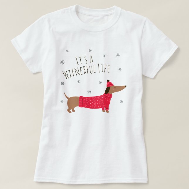 T-shirt Dachshund de Noël drôle (Design devant)