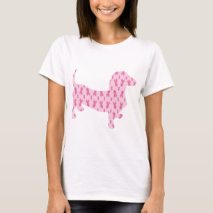 T-shirt Dachshund de sensibilisation au cancer du sein