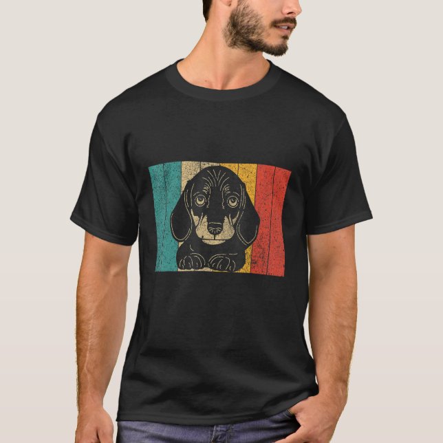 T-shirt Dachshund Design Retro Dachshund (Devant)