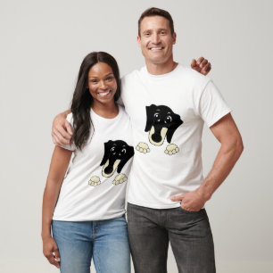 T-shirt Dachshund dessin humoristique noir et crème
