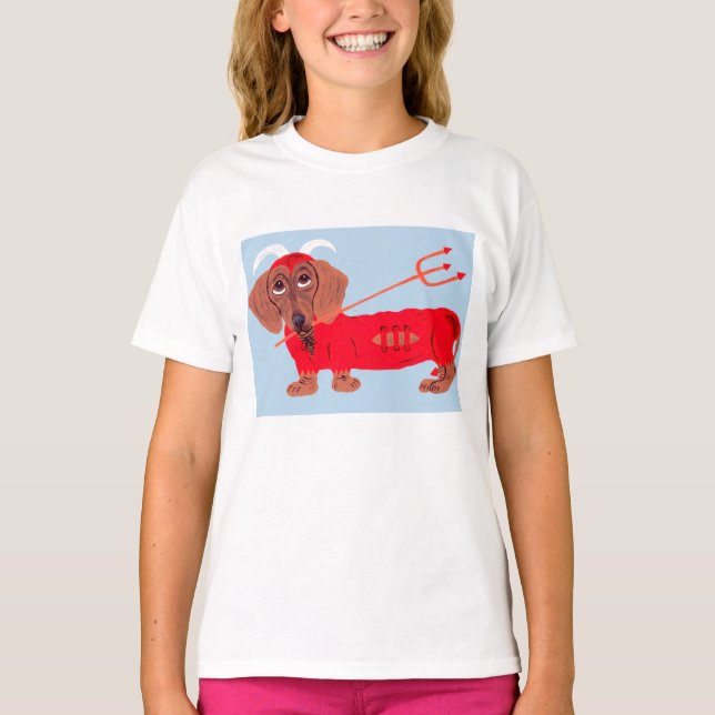 T-shirt Dachshund Devil (Devant)