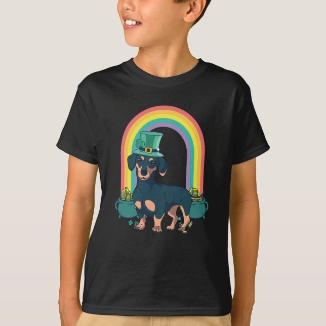 T-shirt Dachshund Dog Jour de l'Saint Patrick Casquette ir (Devant)