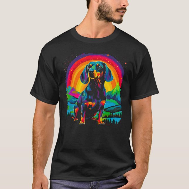T-shirt Dachshund Dog Nature (Devant)