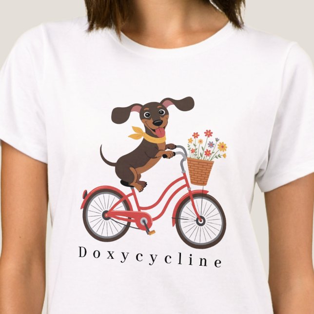 T-shirt Dachshund Dog On Bike Doxycycline Cycling (Créateur téléchargé)