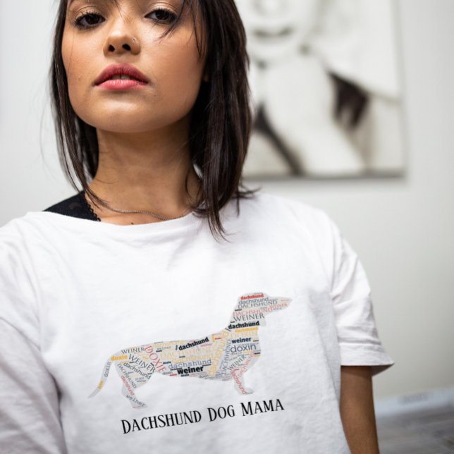 T-shirt Dachshund Doxie Wiener Dog Mama Mots (Créateur téléchargé)