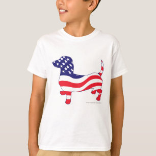 T-shirt Dachshund, Drapeau patriotique américain