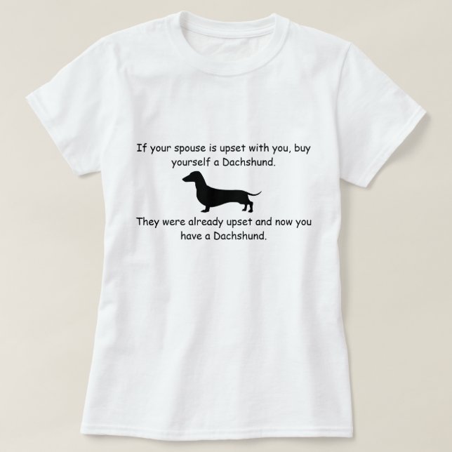 T-shirt Dachshund drôle  (Design devant)