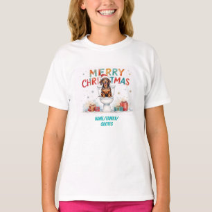 T-shirt Dachshund drôle de Noël – Chien à l'aquarelle