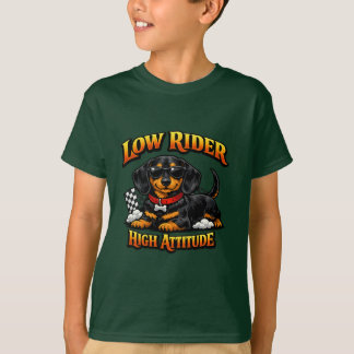 T-shirt Dachshund drôle Low Rider Haute Attitude