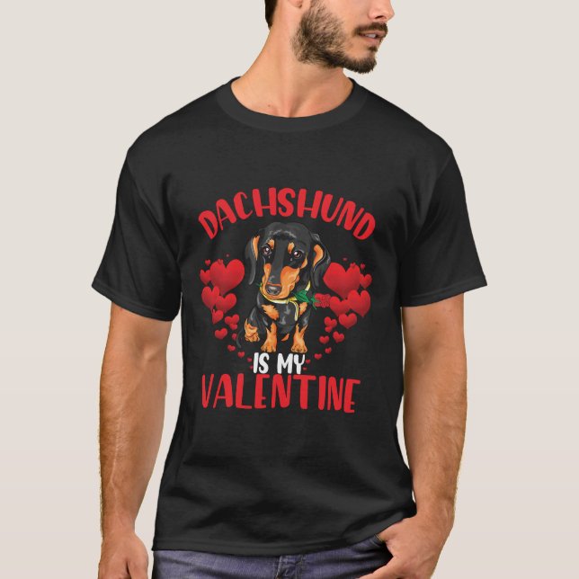 T-shirt Dachshund Est Mon Tee Valentine (Devant)