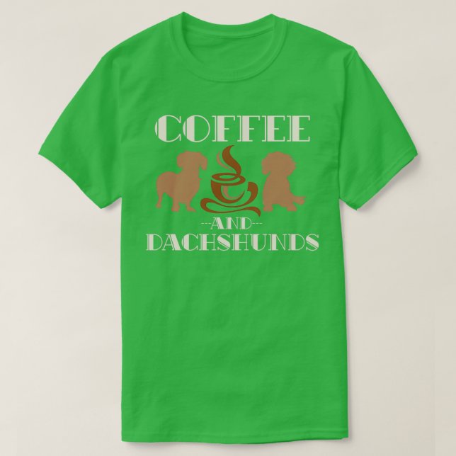 T-shirt Dachshund Et Café Dachshund (Design devant)