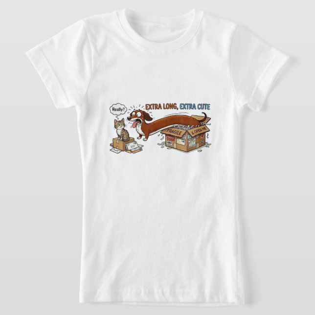 T-Shirt Dachshund Extra Long et Extra Mignon (Poser)