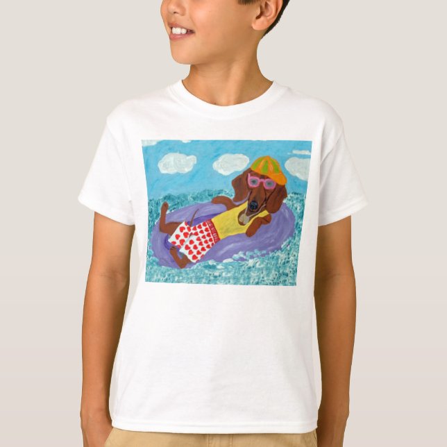 T-shirt Dachshund Fainéant de la Plage (Devant)