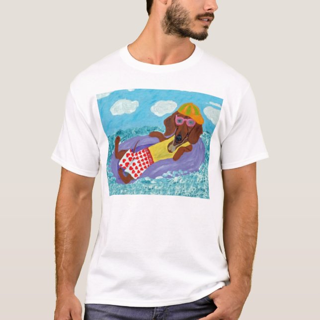 T-shirt Dachshund Fainéant de la Plage (Devant)