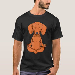 T-shirt Dachshund Femmes Chien Saucisse Yoga Méditation