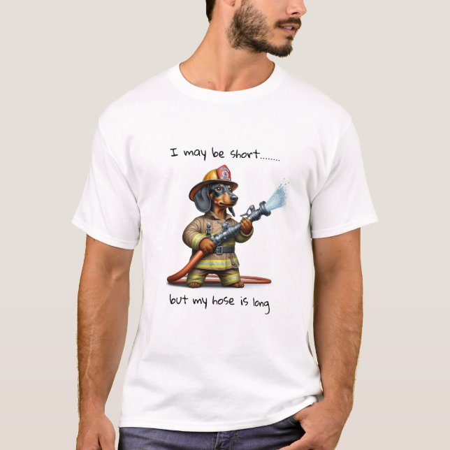 T-shirt Dachshund Fire Fighter (Devant)
