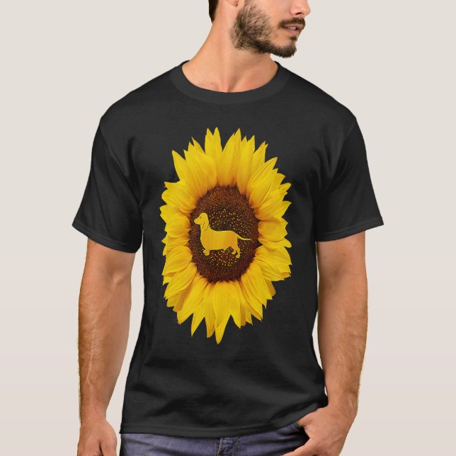 T-shirt Dachshund  For Women Men Sausage Dog Sunflower (Devant)