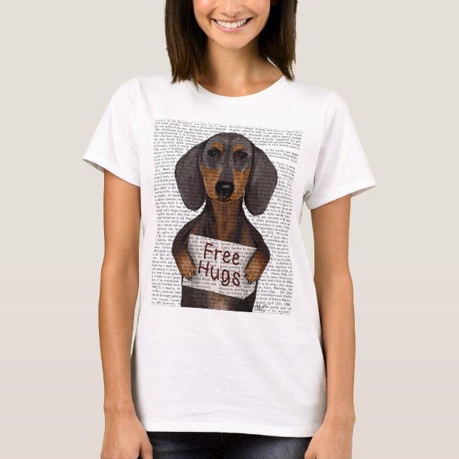 T-shirt Dachshund Free Hugs (Devant)