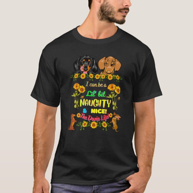T-shirt Dachshund Funny Animal Wiener Chien mignonne Naugh (Devant)