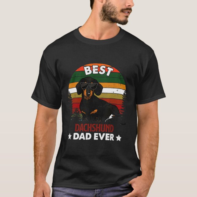 T-shirt Dachshund Funny Fathers Day (Devant)