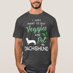 T-shirt Dachshund Funny Vegan propriétaire Amoureux des ch