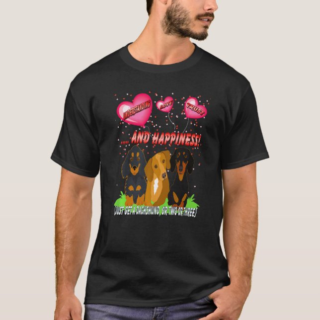 T-shirt Dachshund Funny Wiener Chien Comprendre l'amour Tr (Devant)