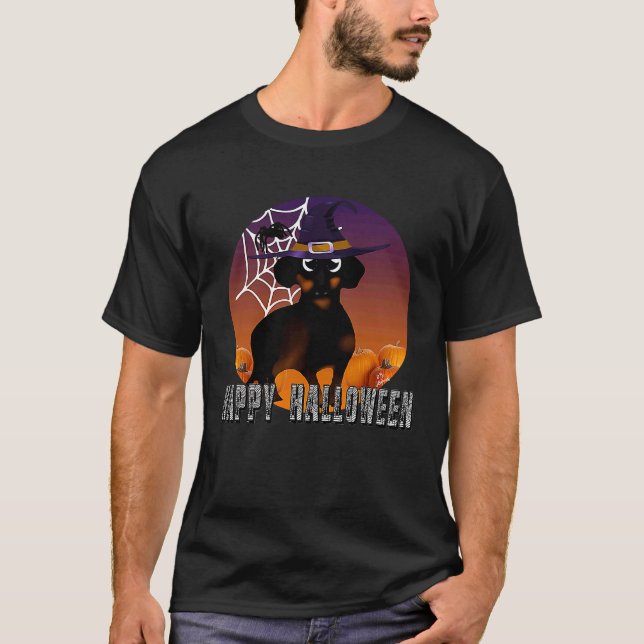 T-shirt Dachshund halloween costume  witch dachshund hallo (Devant)