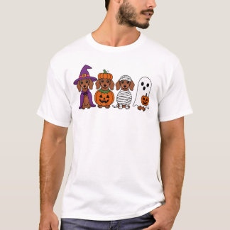 T-shirt Dachshund Halloween sorcière Citrouille maman fant
