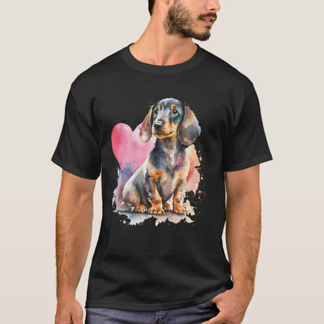 T-shirt Dachshund Heart  Dog Trainer Pet Owner Breeder Ani (Devant)