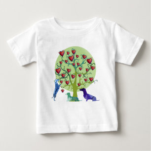 T-shirt Dachshund Hearts Garden Art Fine Jersey